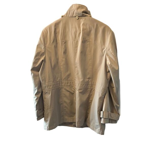 Tan Zip Up Lightweight Long Fit Trench Rain Coat XL - Picture 2 of 9